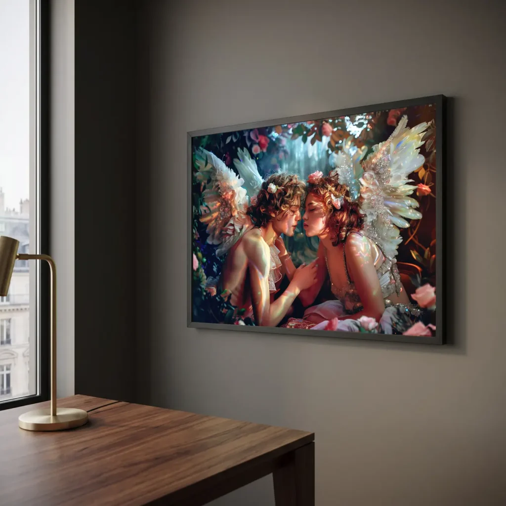 Anges de l'amour en situation décorative