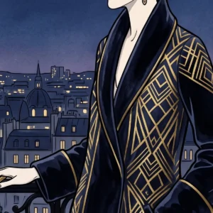 Détail de matière, grain et pigments du tirage d'art Élégance Parisienne