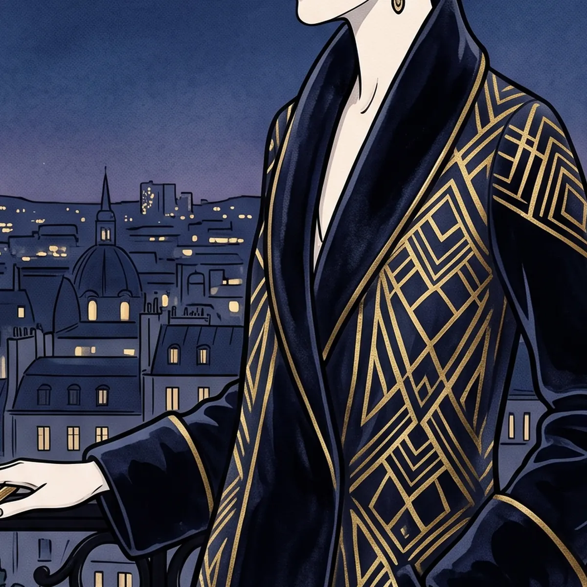Détail de matière, grain et pigments du tirage d'art Élégance Parisienne