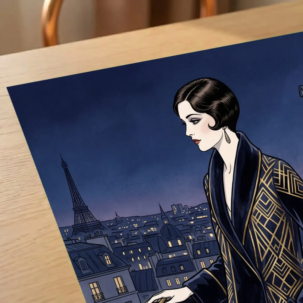 Tirage d'art Élégance Parisienne sur papier mat musée à plat