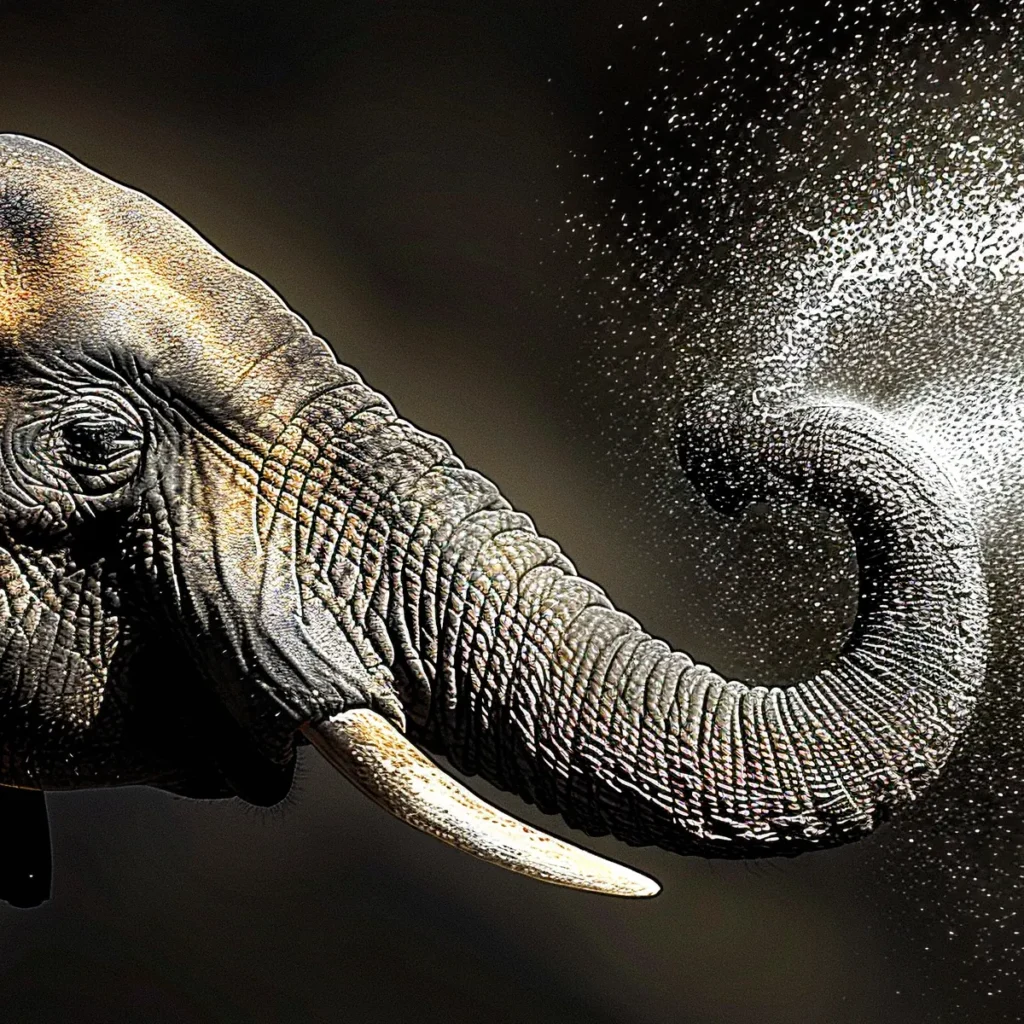 Éléphant en action