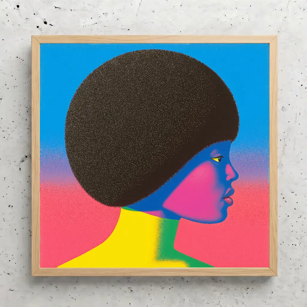 Femme bleu et rose