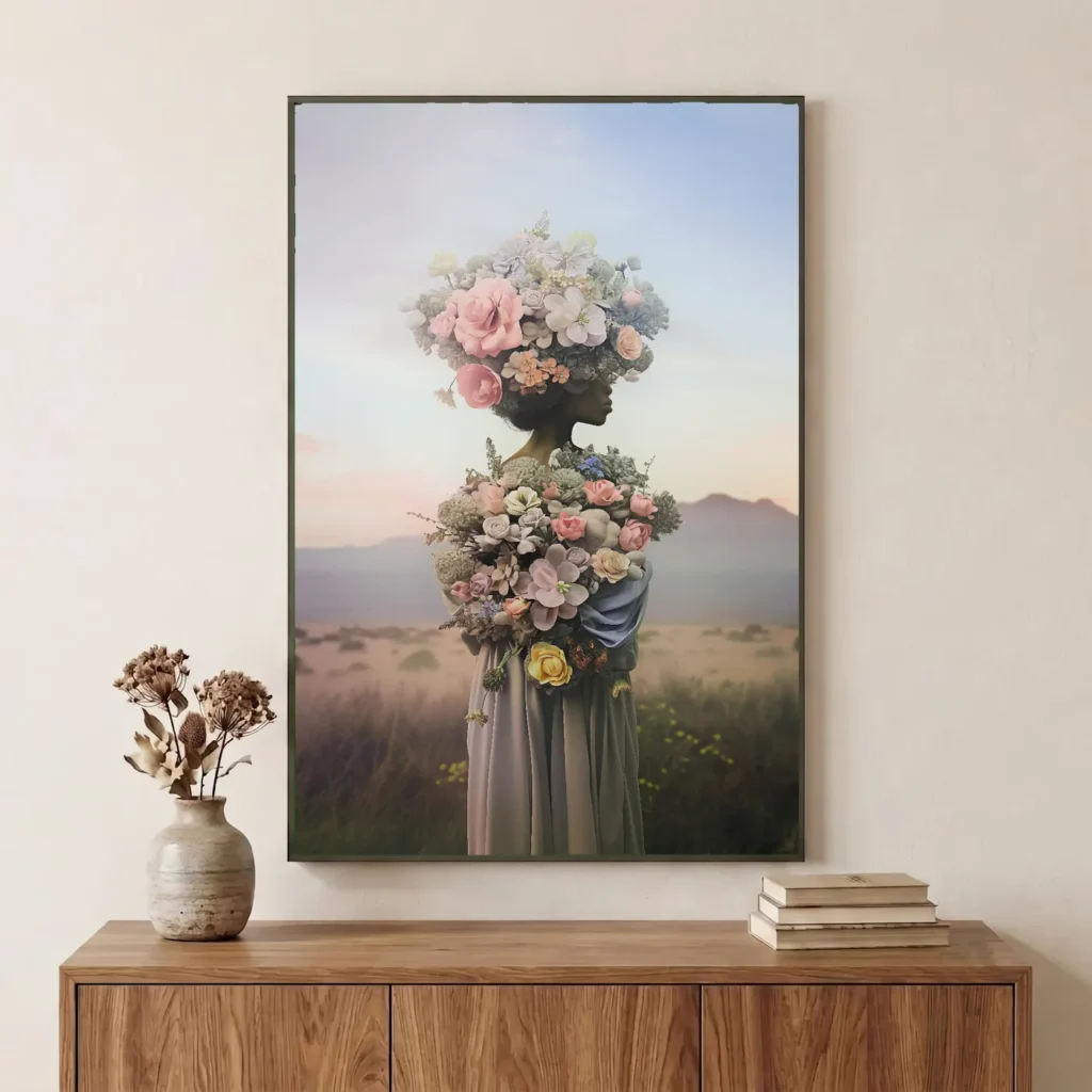 Femme fleur I en situation décorative