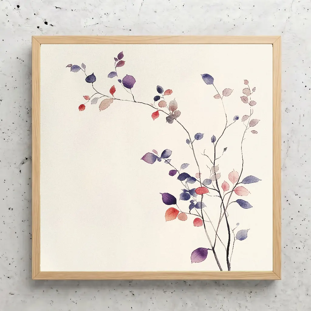 Feuilles d’automne mauves et roses