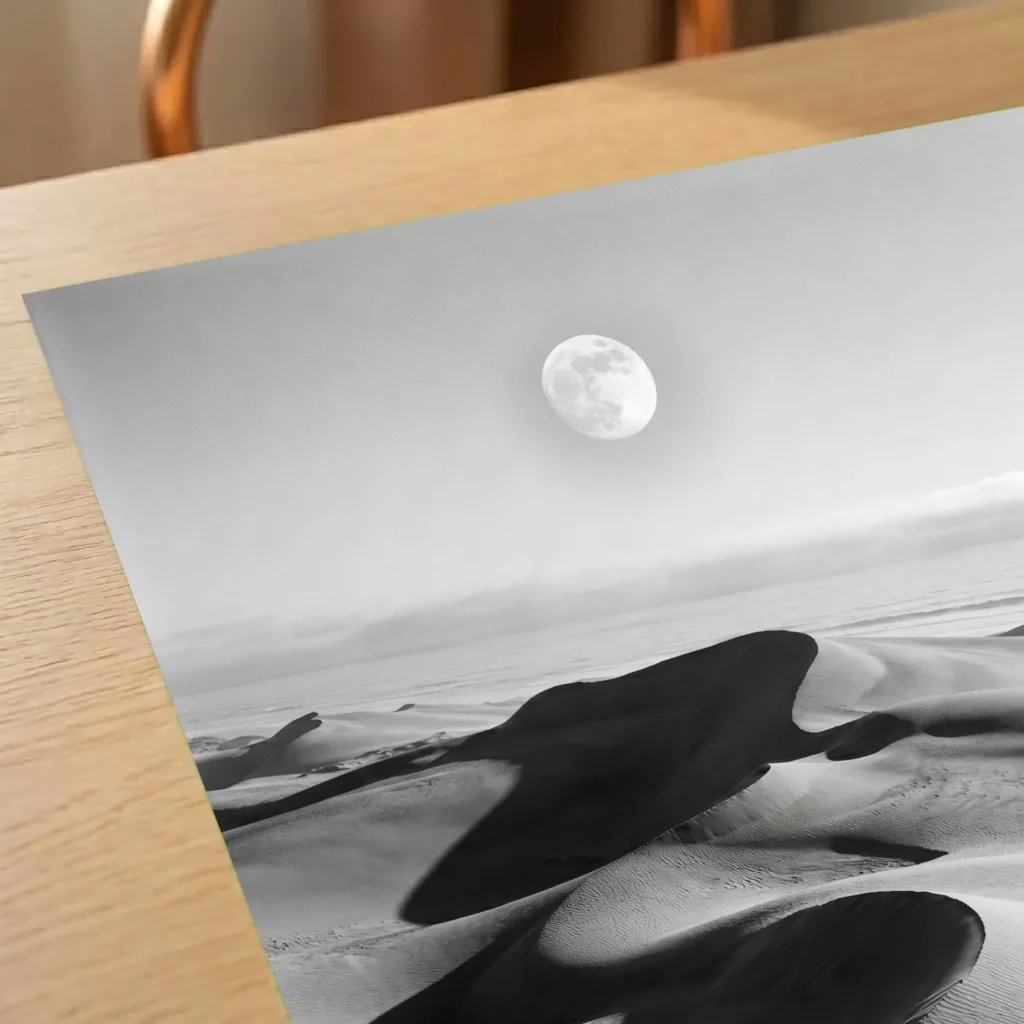Tirage d’art L'Astre des Sables sur papier mat musée à plat