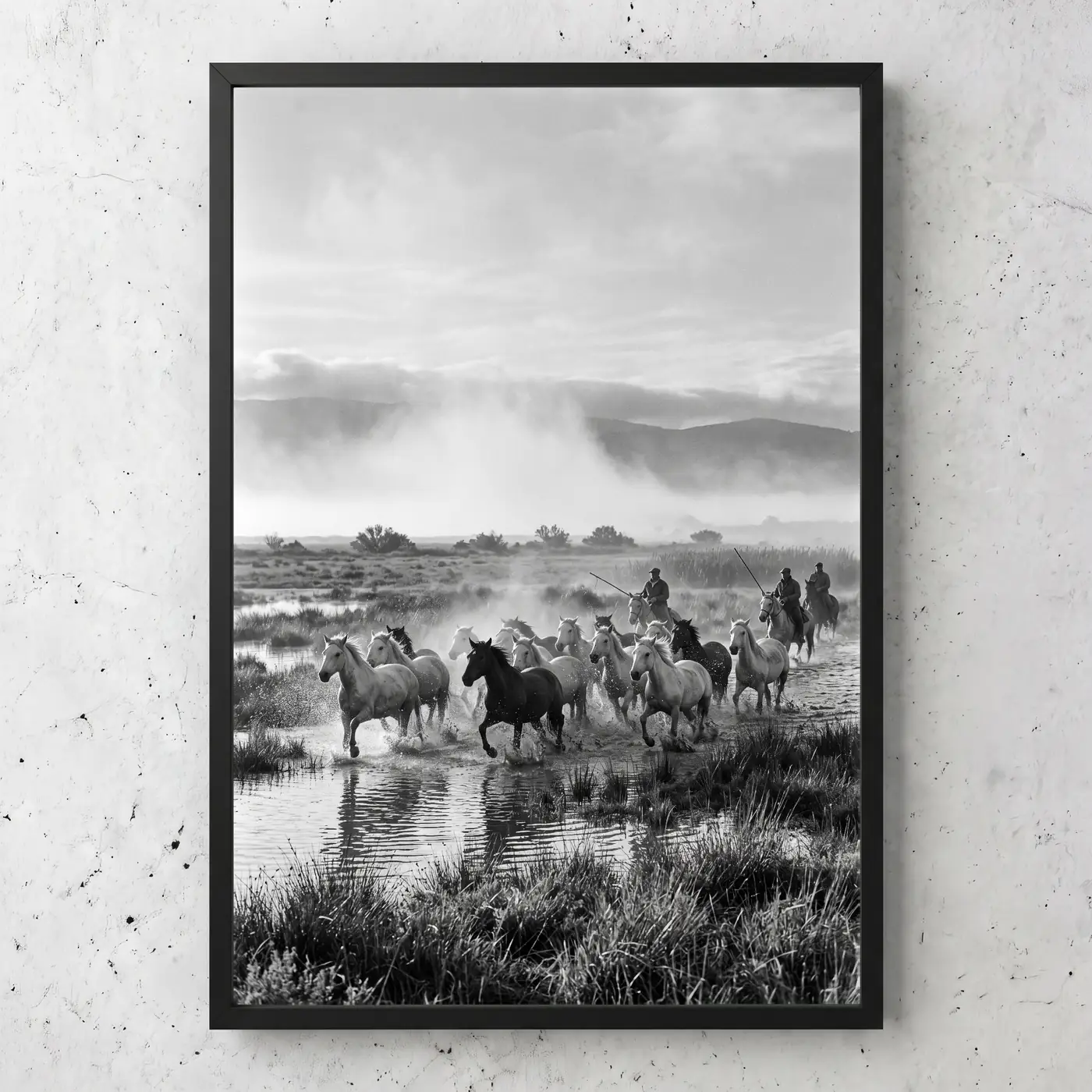 Tableau d’art L'Élan de Camargue encadré - Tirage d’art contemporain