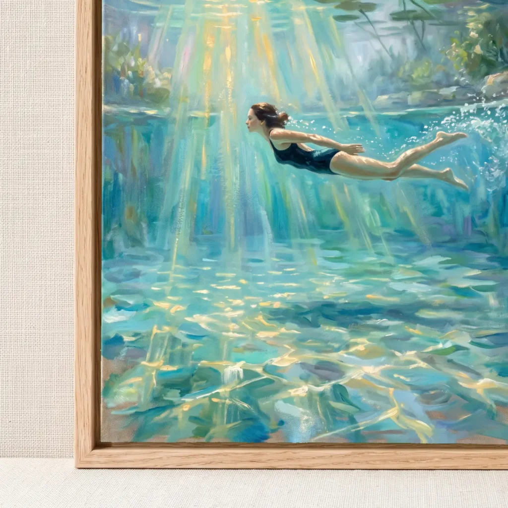 Finition et assemblage du cadre d’art pour L'Onde aux Nénuphars