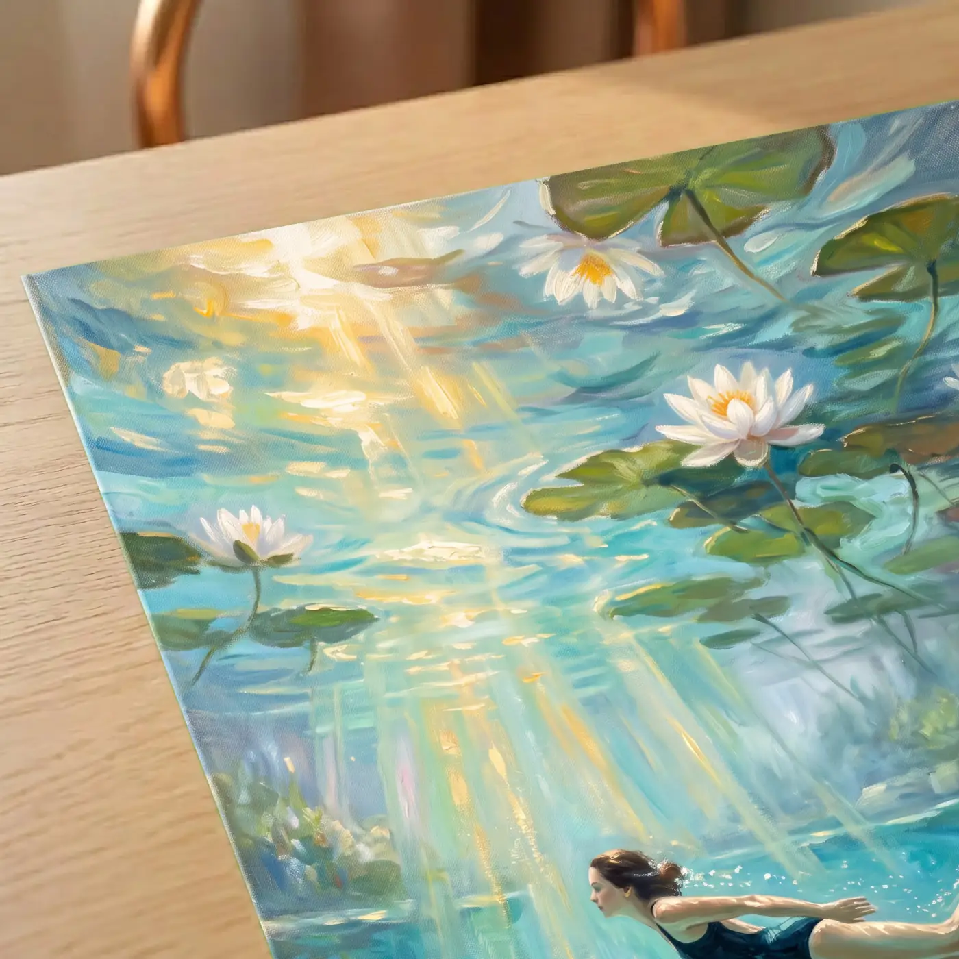 Tirage d’art L'Onde aux Nénuphars sur papier mat musée à plat