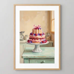 Tableau d’art La Charlotte Framboise encadré - Tirage d’art contemporain