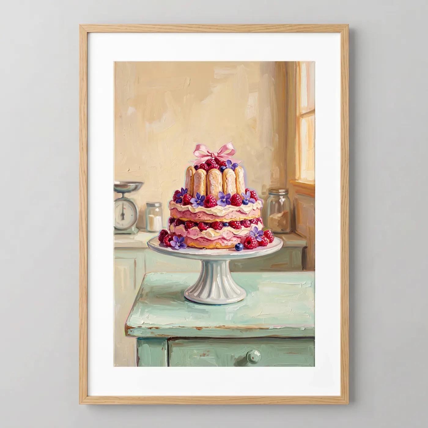 Tableau d’art La Charlotte Framboise encadré - Tirage d’art contemporain