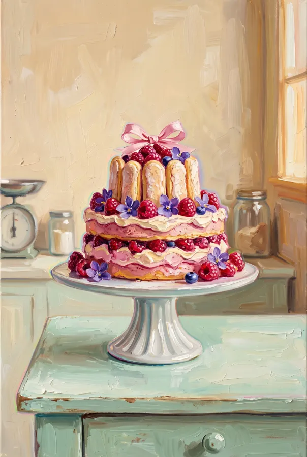 Œuvre originale La Charlotte Framboise - Galerie Maiiart
