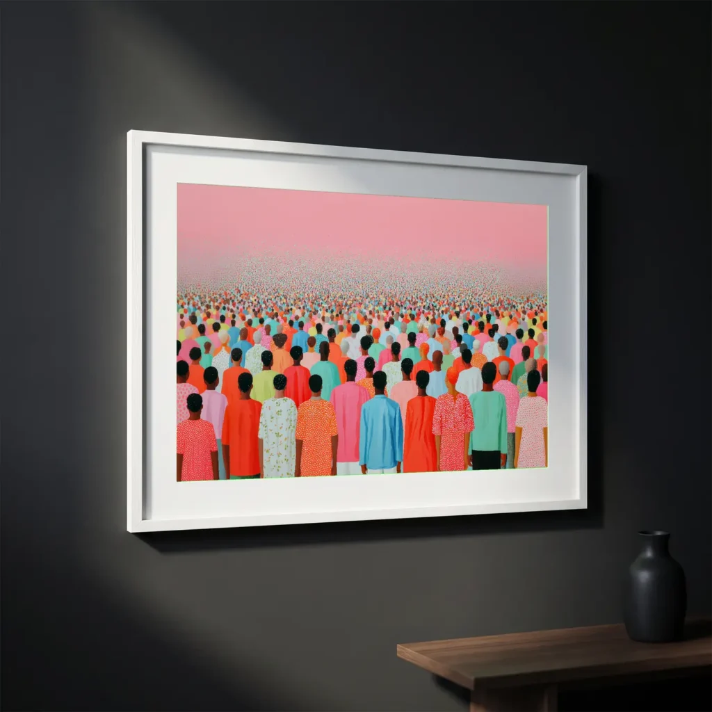 La foule rose