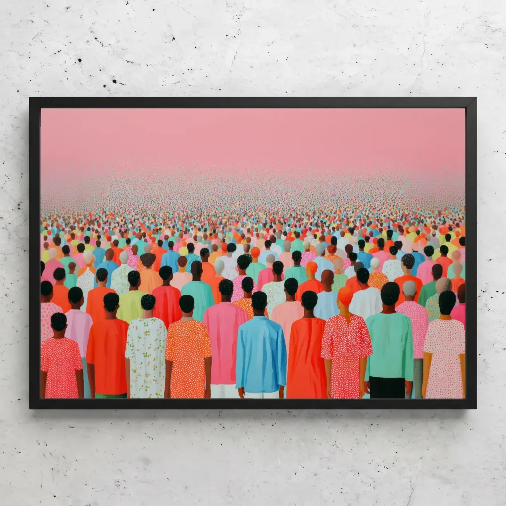 La foule rose