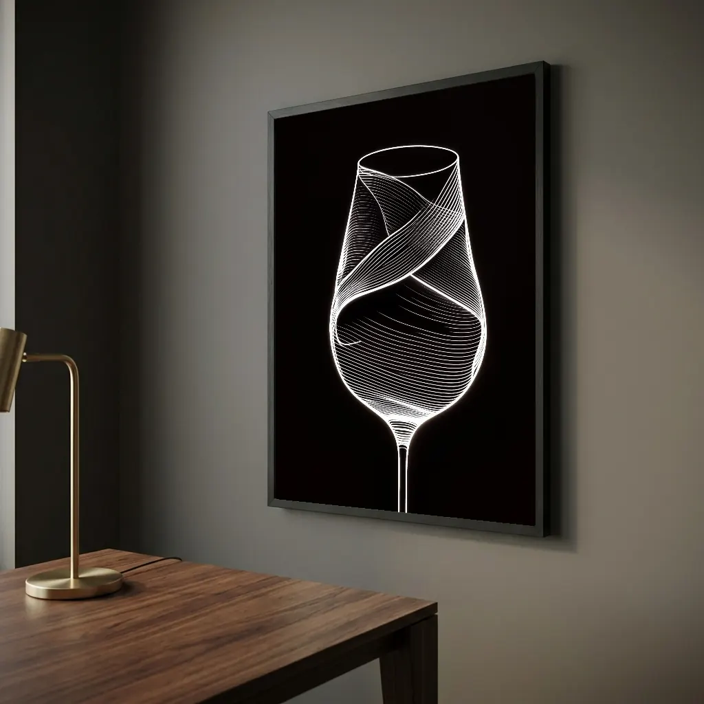La ligne et le vin en situation décorative