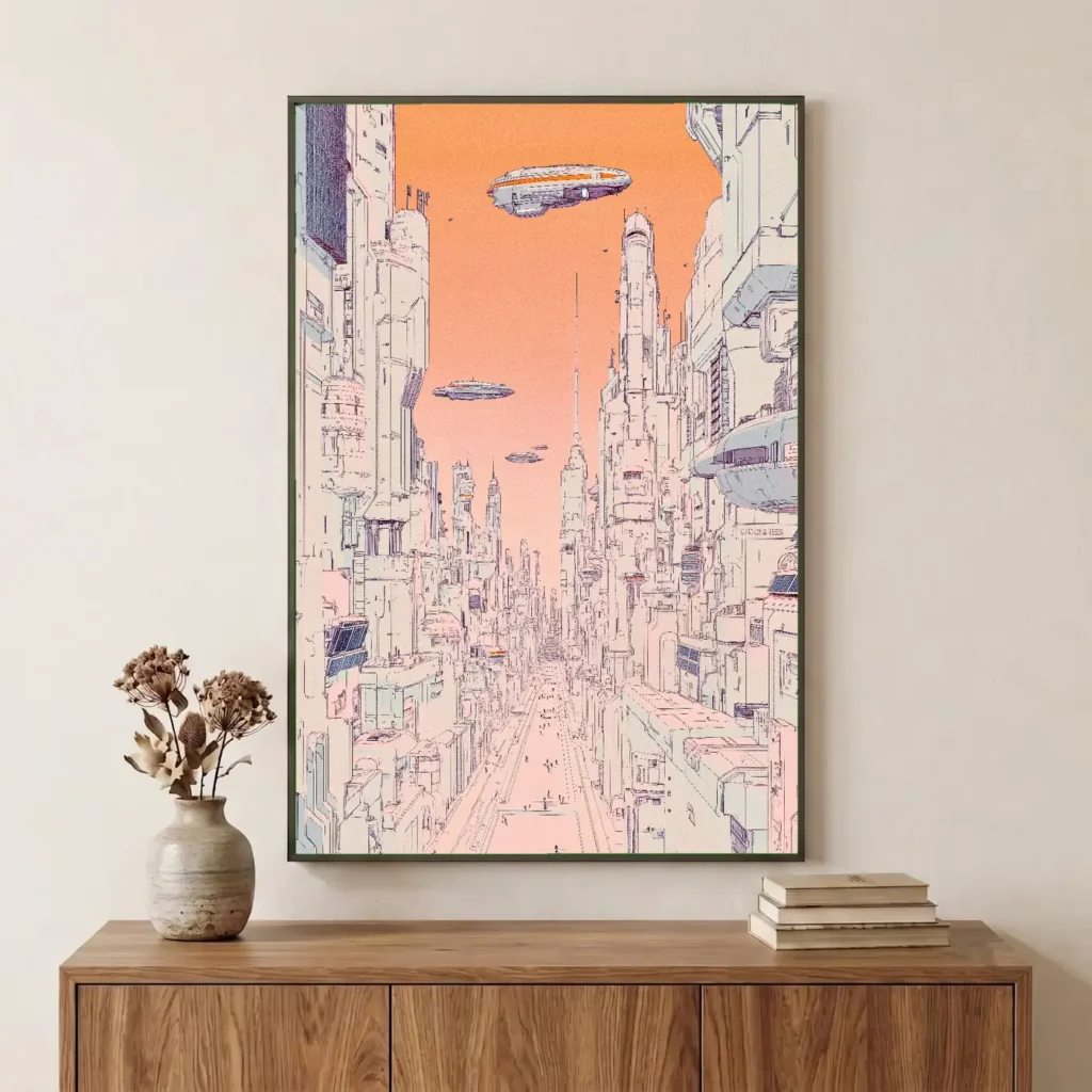 La ville rose en situation décorative