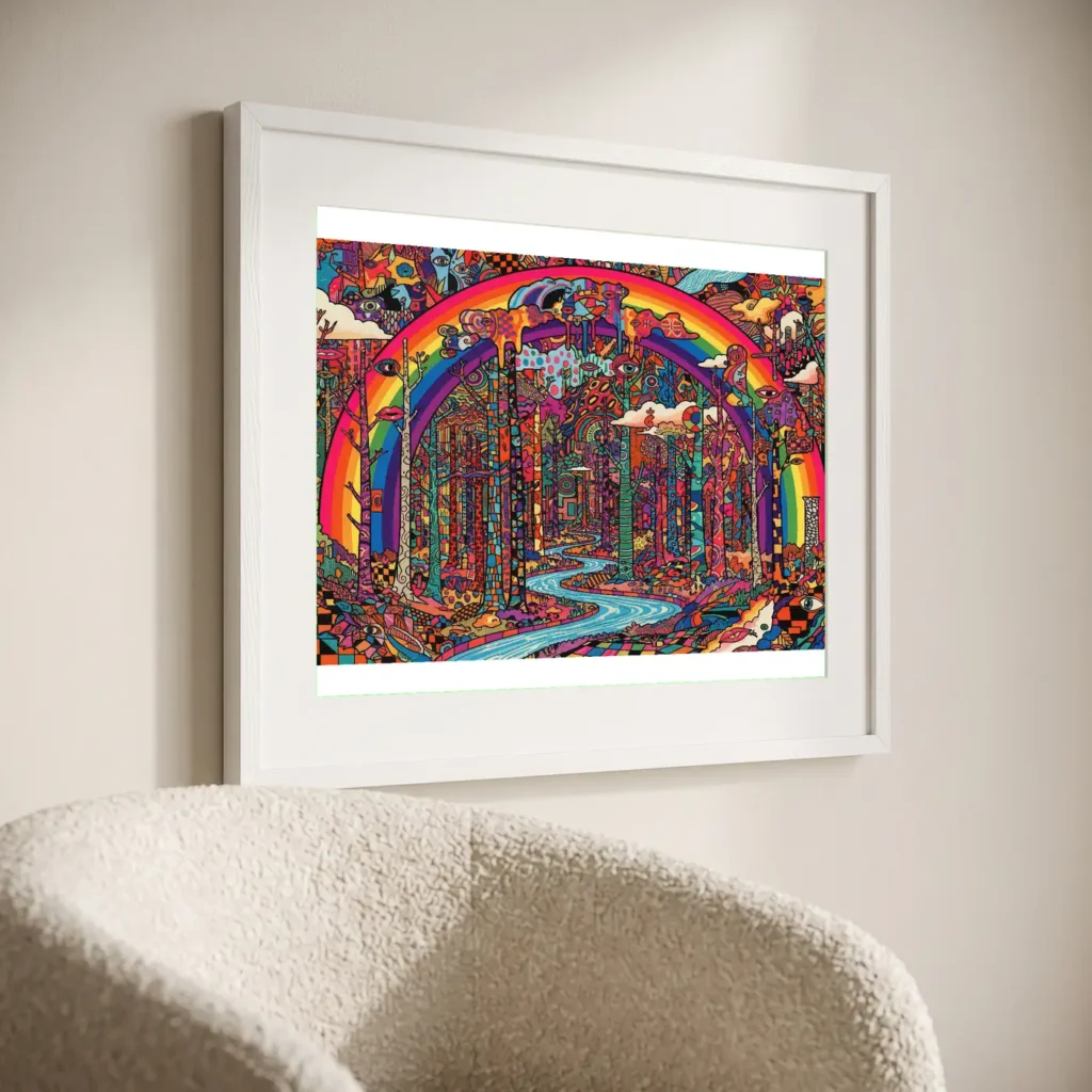 L’arc-en-ciel cosmique en situation décorative