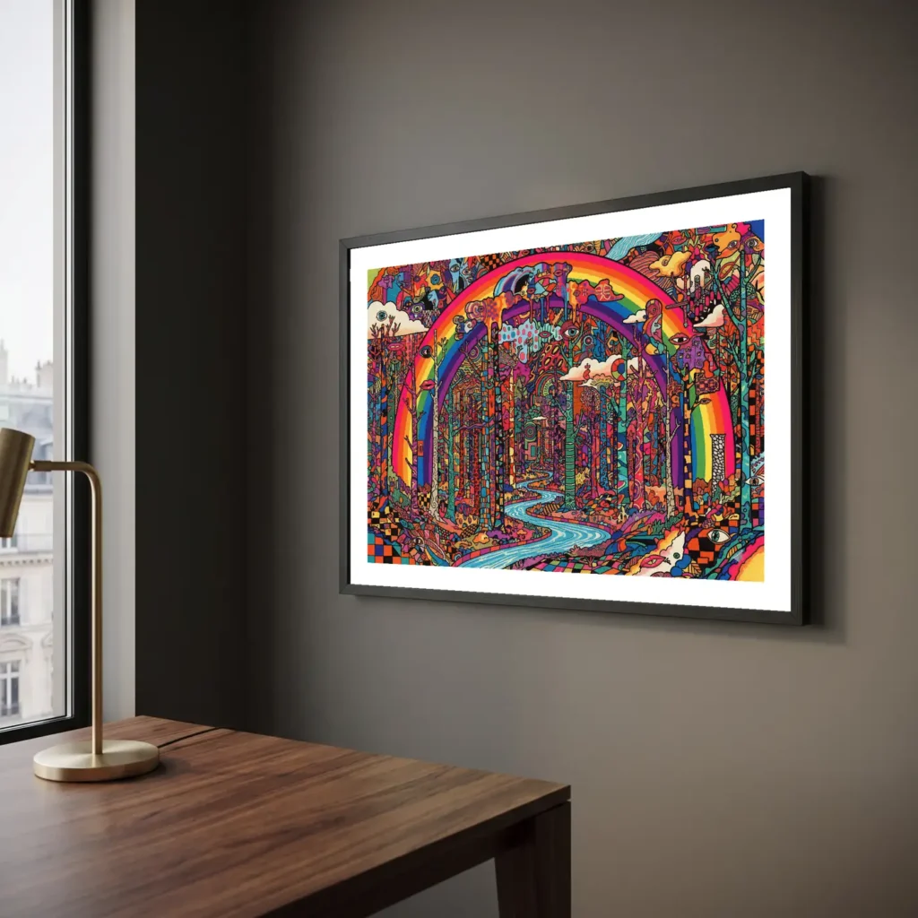 L’arc-en-ciel cosmique en situation décorative