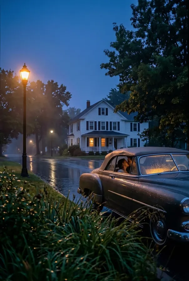 Œuvre originale Baiser Sous la Pluie - Galerie Maiiart