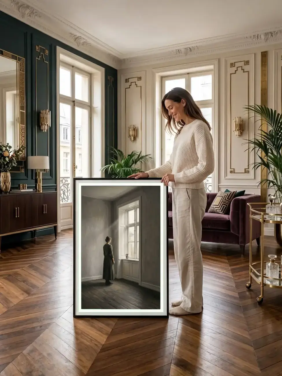Mise en situation de Le Rayon de Silence à échelle humaine dans un salon contemporain