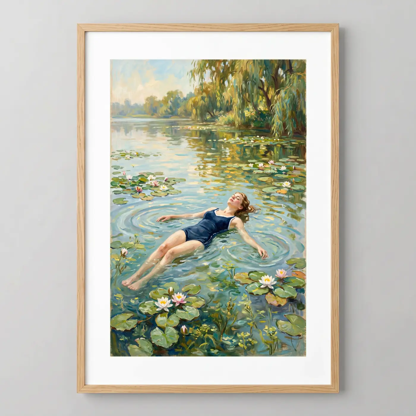 Tableau d’art Le Sommeil des Nymphéas encadré - Tirage d’art contemporain