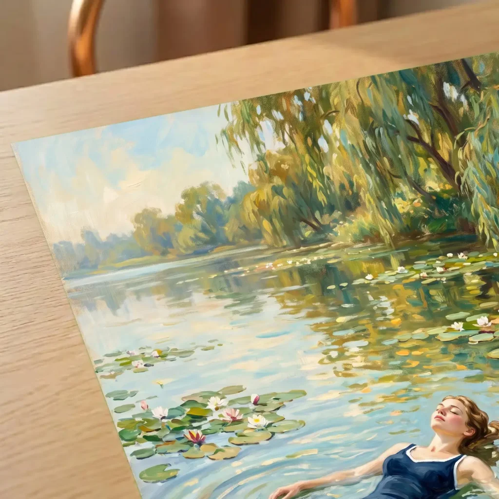 Tirage d’art Le Sommeil des Nymphéas sur papier mat musée à plat