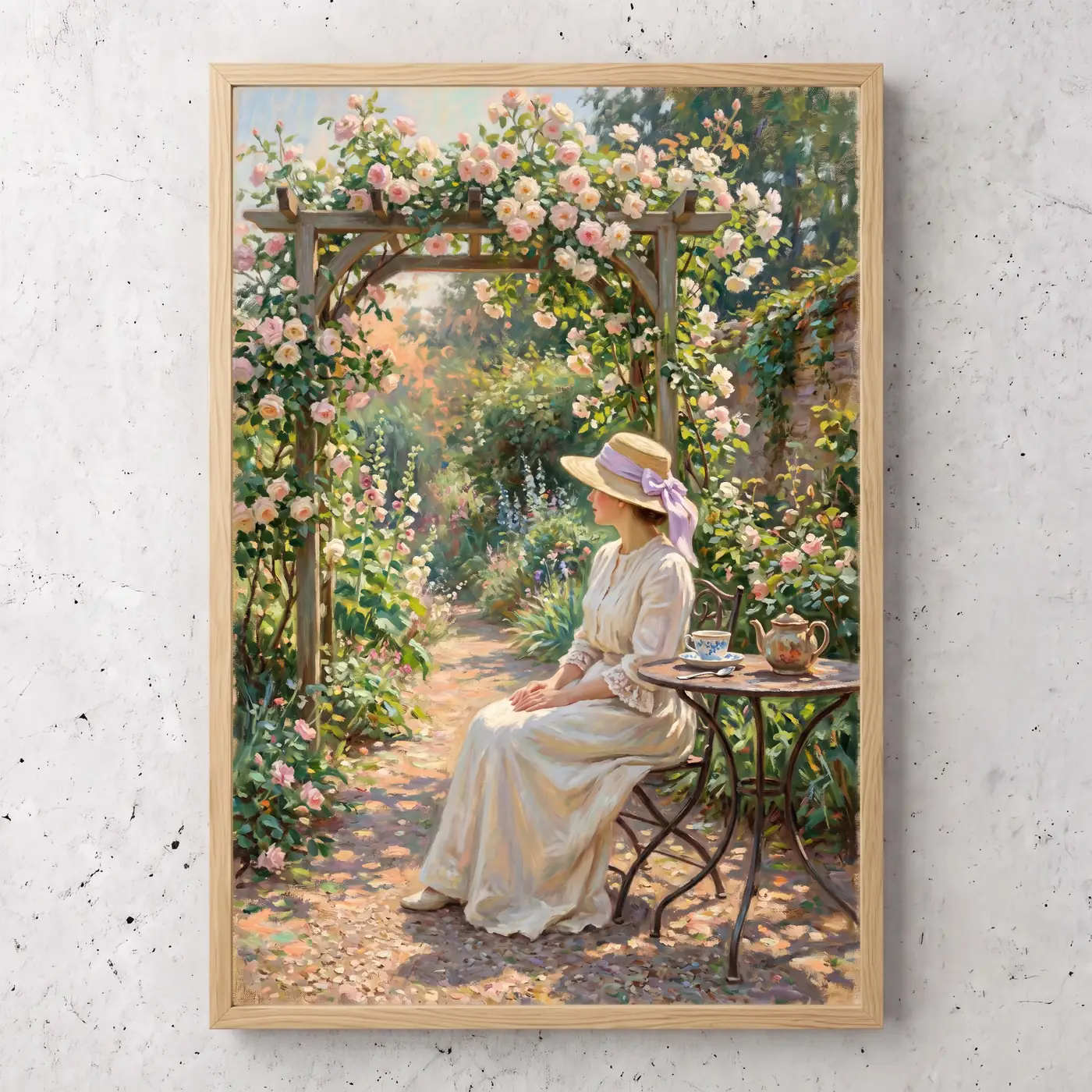 Tableau d’art Le Thé aux Roses encadré - Tirage d’art contemporain