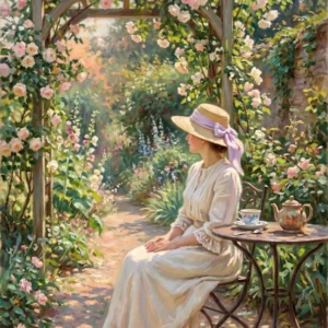Œuvre originale Le Thé aux Roses - Galerie Maiiart