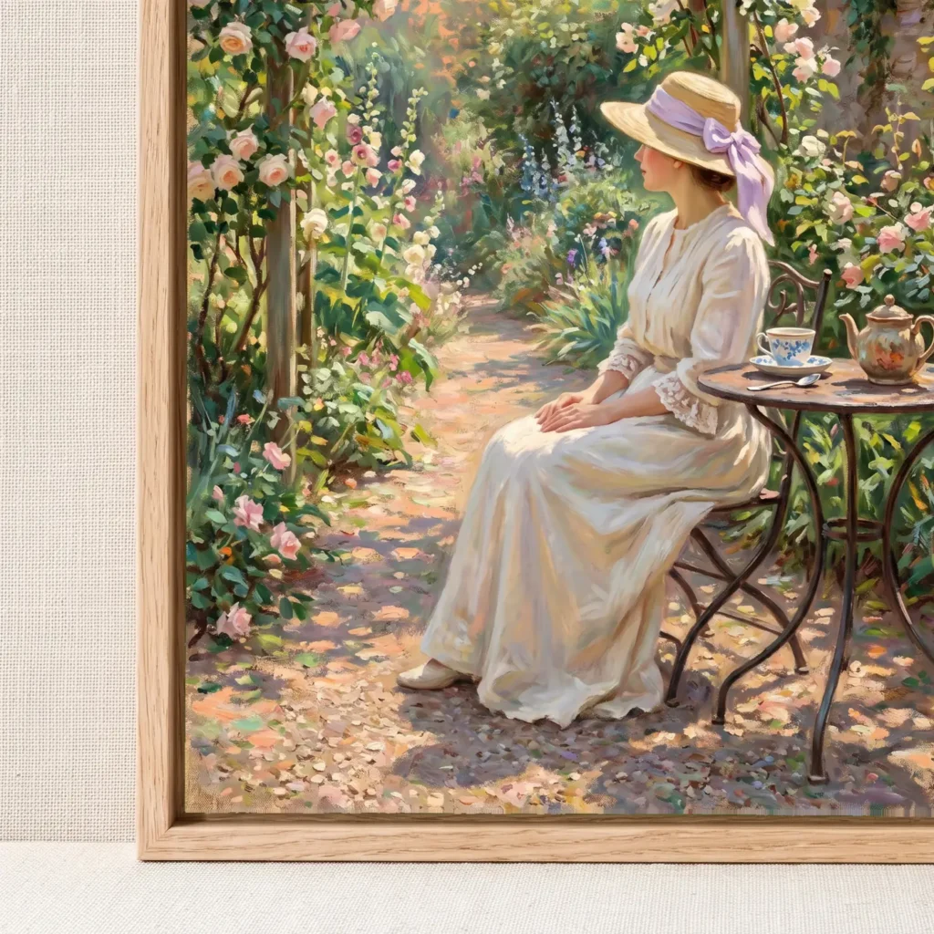 Finition et assemblage du cadre d’art pour Le Thé aux Roses