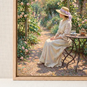 Finition et assemblage du cadre d’art pour Le Thé aux Roses