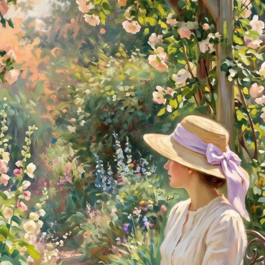 Détail de matière, grain et pigments du tirage d’art Le Thé aux Roses