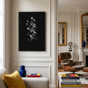 Grand format mural L'Écho du Violoncelle au-dessus d'un canapé - Déco intérieure