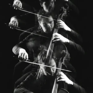 Détail de matière, grain et pigments du tirage d'art L'Écho du Violoncelle