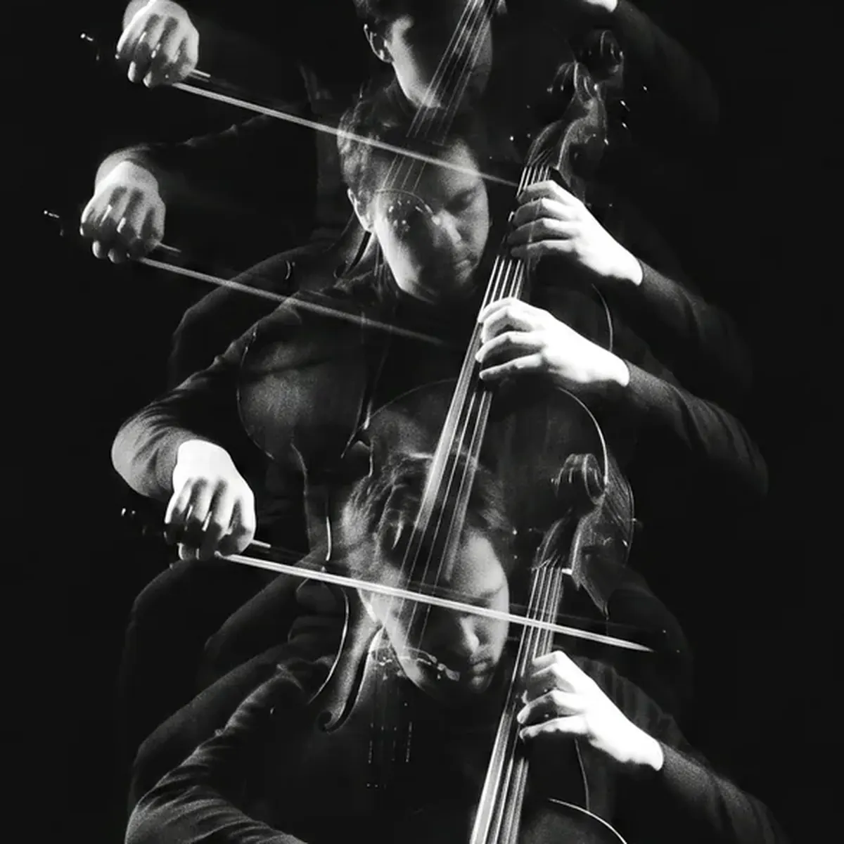 Détail de matière, grain et pigments du tirage d'art L'Écho du Violoncelle