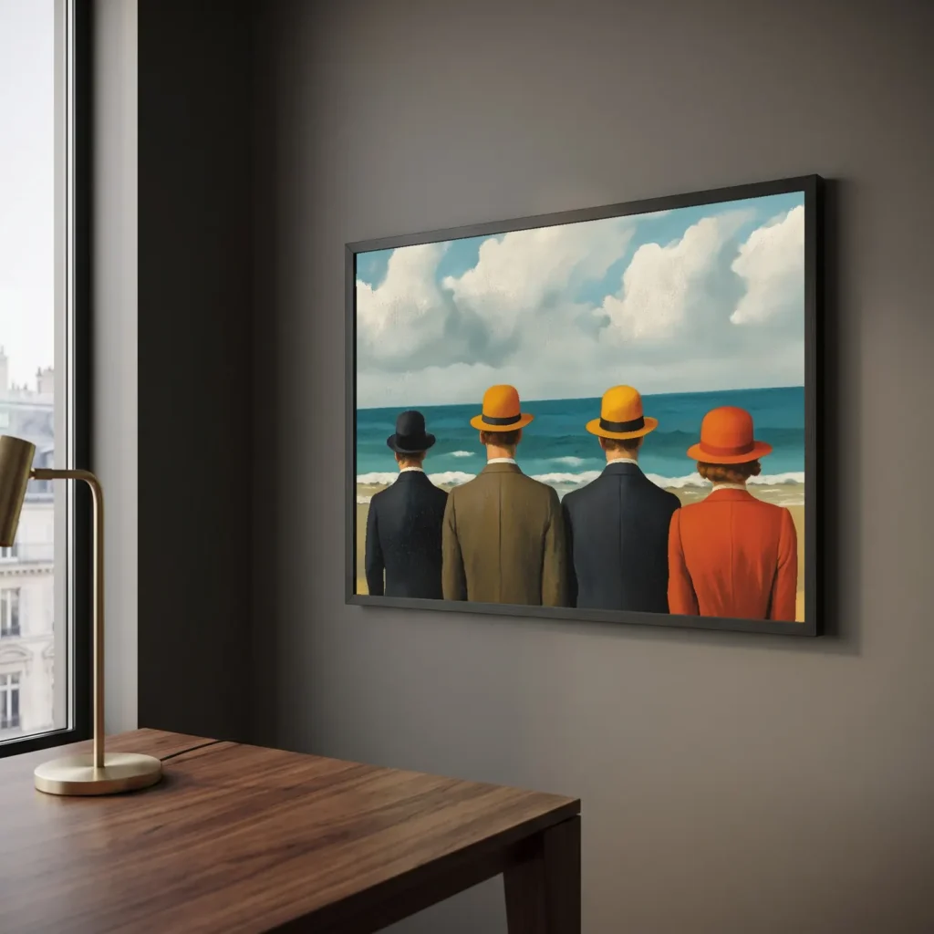 Mer aux chapeaux colorés en situation décorative