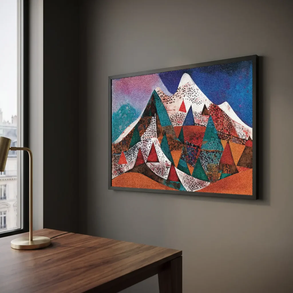 Montagne au printemps en situation décorative