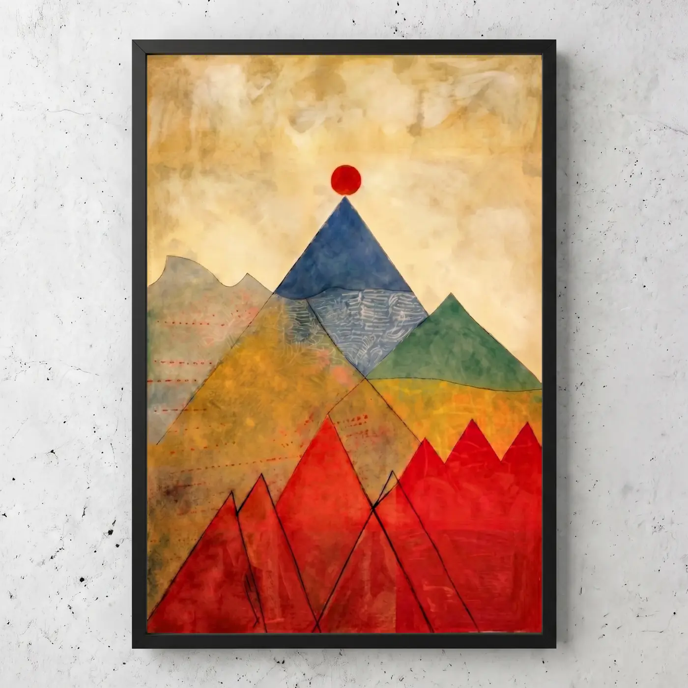 Montagne au Soleil Rouge