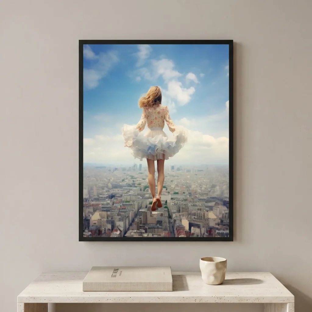 Tableau d'art L'Ange de Paris encadré - Tirage d'art contemporain