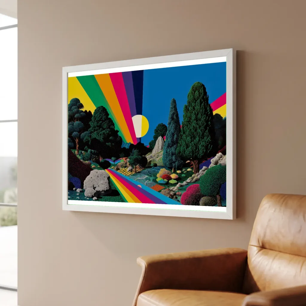 Paysage arc-en-ciel en situation décorative