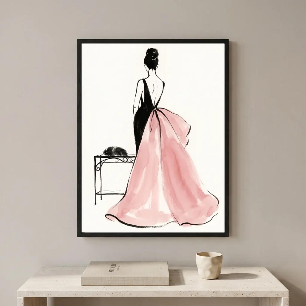 Tableau d'art Silhouette de Soie encadré - Tirage d'art contemporain