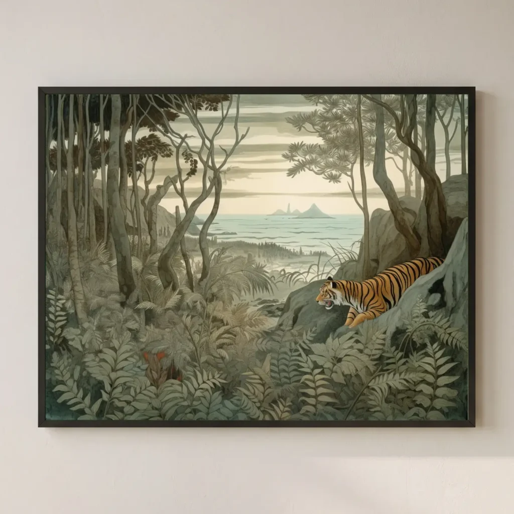 Tigre dans une forêt tropicale