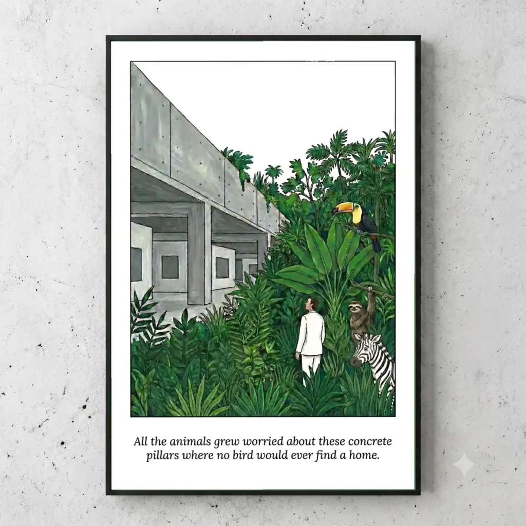 Tigre fauve dans jardin pop