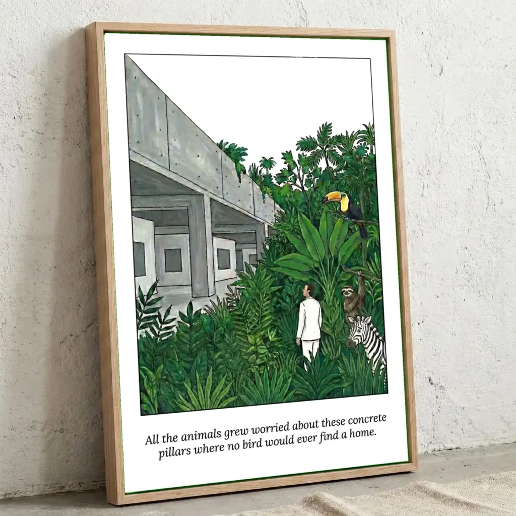 Tigre fauve dans jardin pop en situation décorative