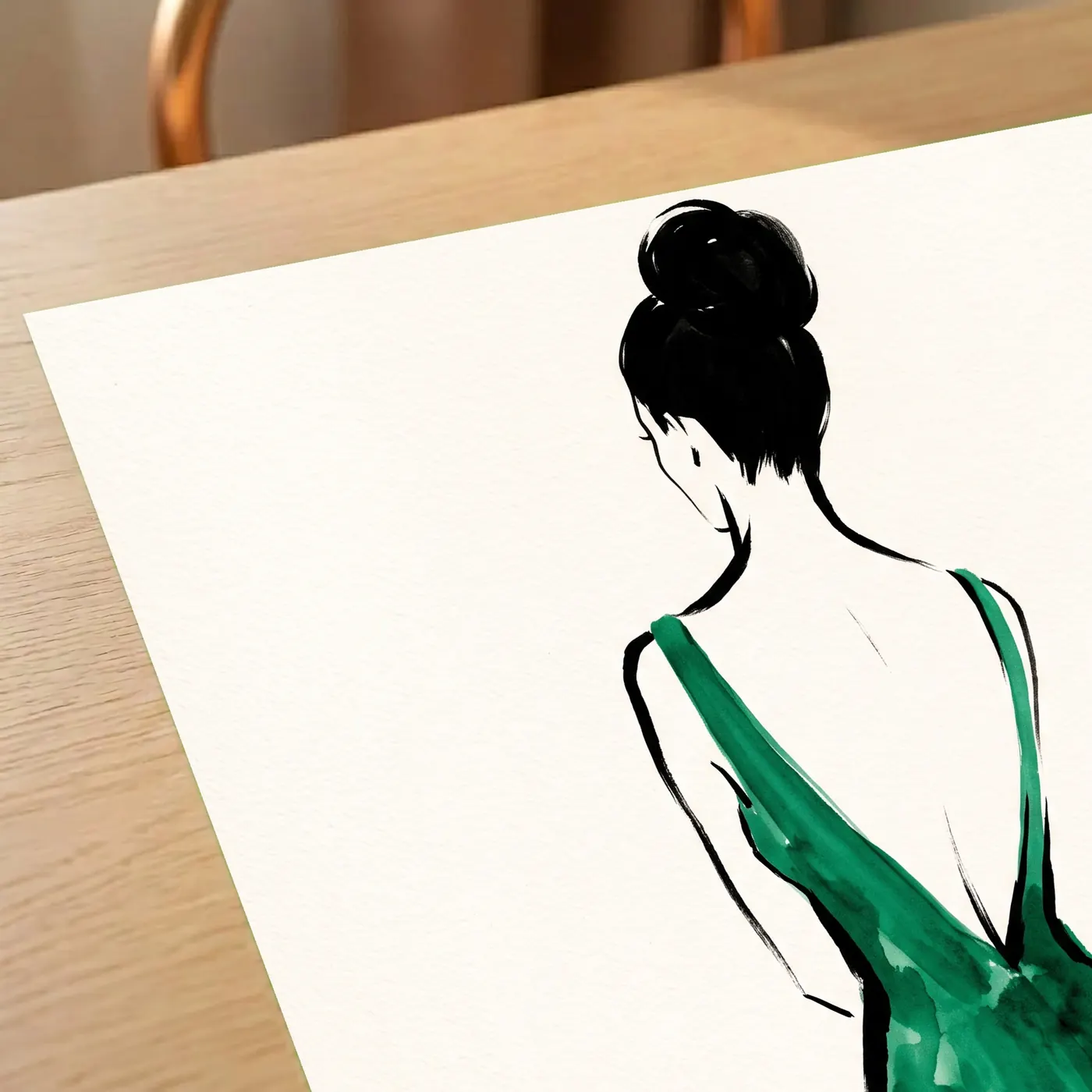 Tirage d'art Vert Émeraude sur papier mat musée à plat