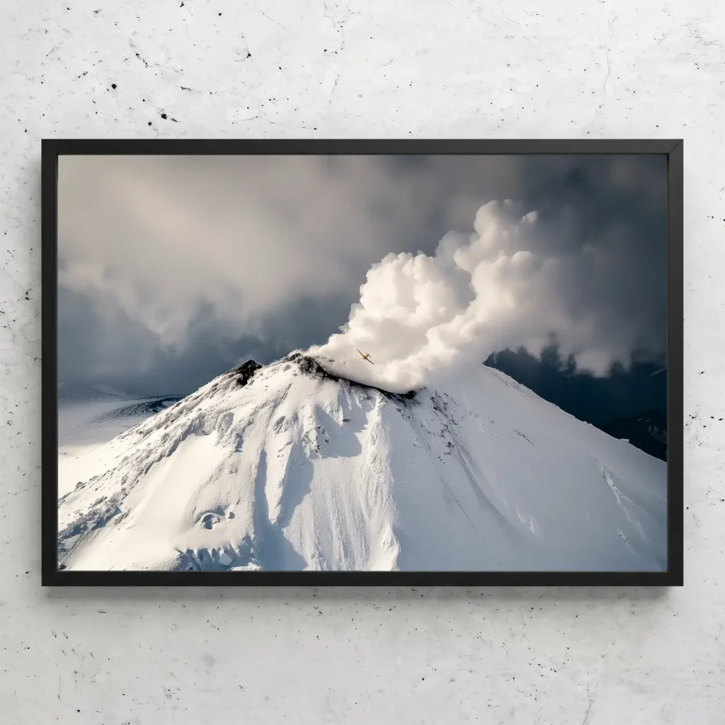 Volcan enneigé, Alaska